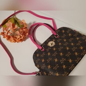 Brown with pink women Crossbody purse